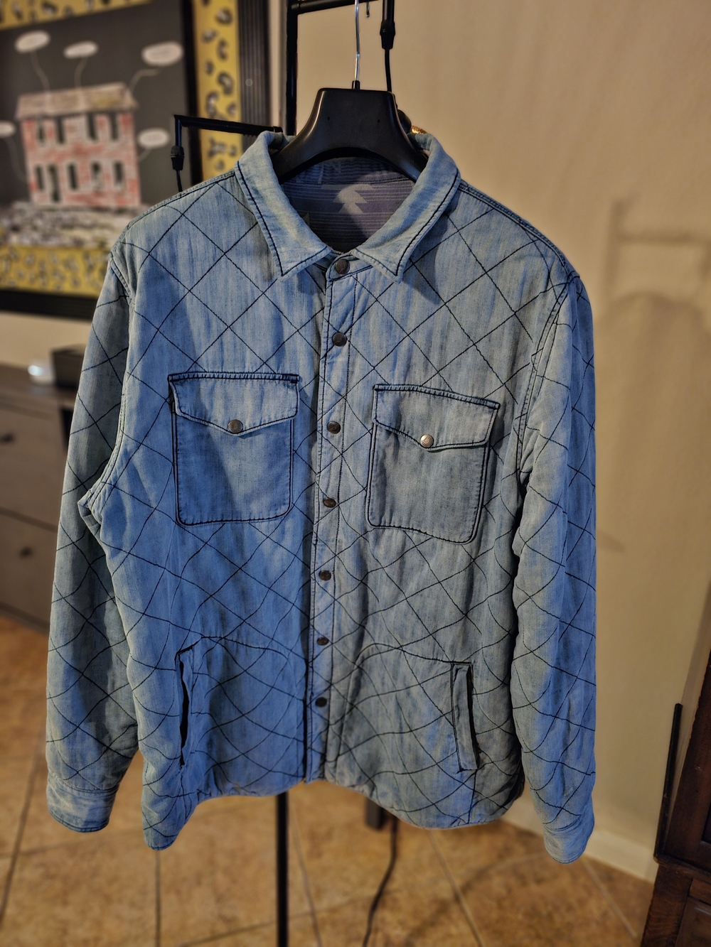 Faherty Good Feather Reversible Bondi Jacket - Indigo/Morning Star